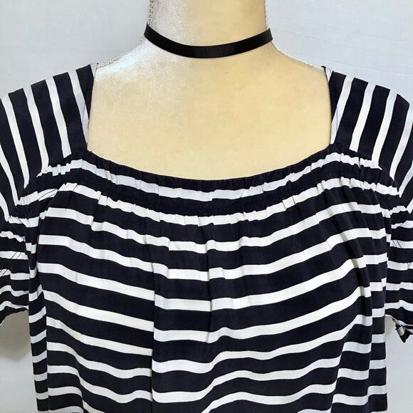 J. Crew Striped Semi Sheer Mini Dress/Tunic Women L - Picture 2 of 8